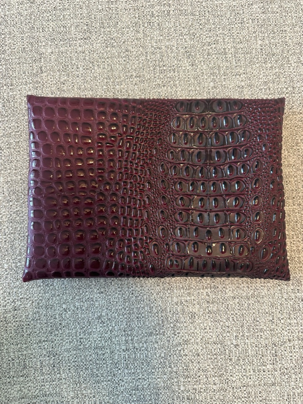 Makeup Junkie Bags Burgundy Croc-Embossed Cosmetic Pouch (Set of 2) - Picture 4 of 7